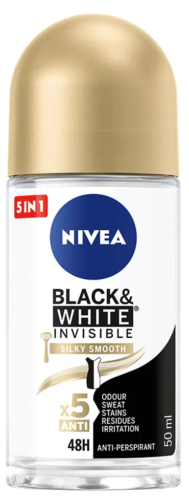 [83784] Nivea Deo- Rollon Silky Black & White 50ml