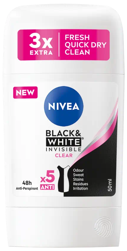 [84153] Nivea Deo- Stick Black & White Clear Women 50ml