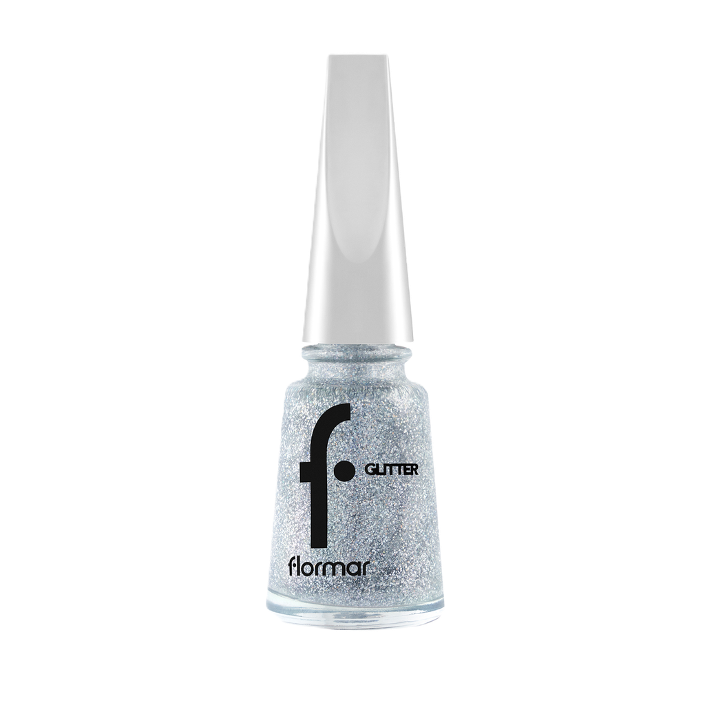 [34000093-GL38] Flormar Nail Glitter 38 Holographic Silver